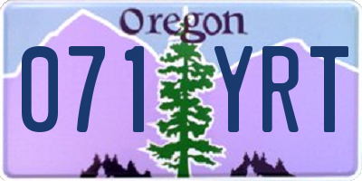 OR license plate 071YRT
