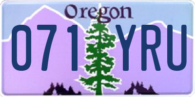 OR license plate 071YRU