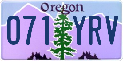 OR license plate 071YRV