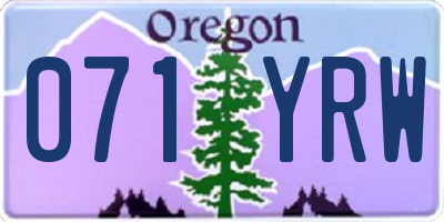 OR license plate 071YRW