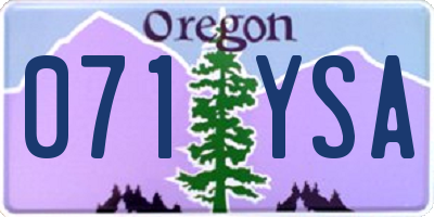 OR license plate 071YSA
