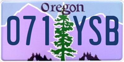 OR license plate 071YSB
