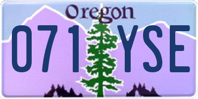 OR license plate 071YSE