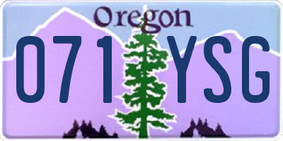 OR license plate 071YSG