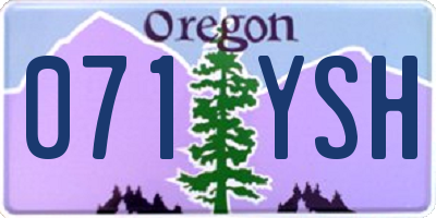 OR license plate 071YSH