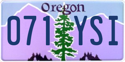 OR license plate 071YSI
