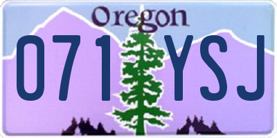 OR license plate 071YSJ