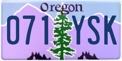 OR license plate 071YSK
