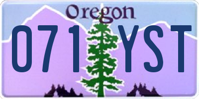 OR license plate 071YST