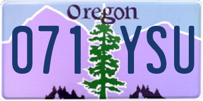 OR license plate 071YSU