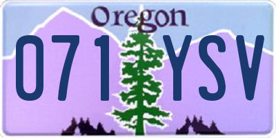 OR license plate 071YSV