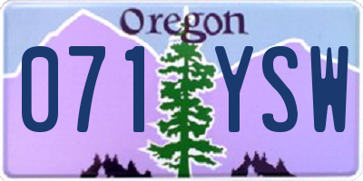 OR license plate 071YSW
