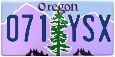 OR license plate 071YSX