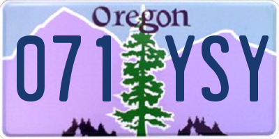 OR license plate 071YSY