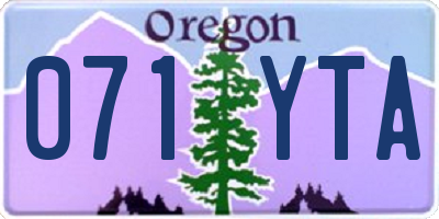 OR license plate 071YTA