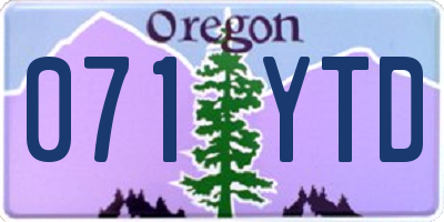 OR license plate 071YTD
