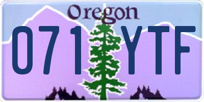 OR license plate 071YTF
