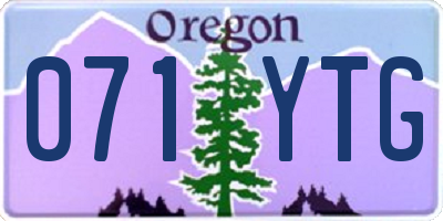 OR license plate 071YTG