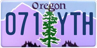 OR license plate 071YTH
