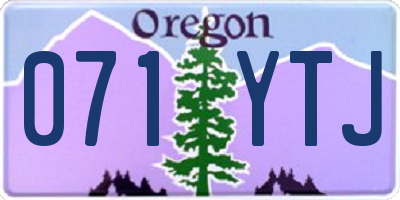OR license plate 071YTJ