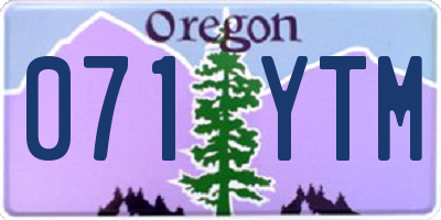 OR license plate 071YTM