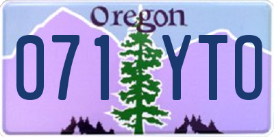 OR license plate 071YTO