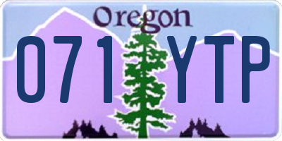 OR license plate 071YTP