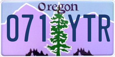 OR license plate 071YTR