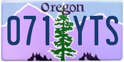 OR license plate 071YTS