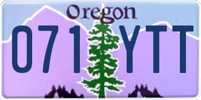 OR license plate 071YTT