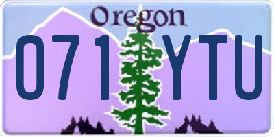 OR license plate 071YTU