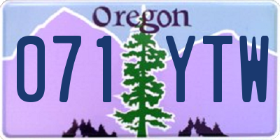 OR license plate 071YTW