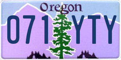OR license plate 071YTY