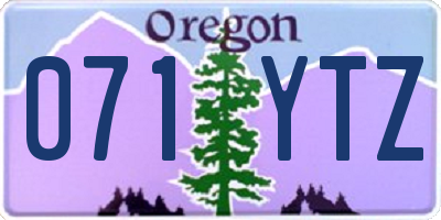 OR license plate 071YTZ