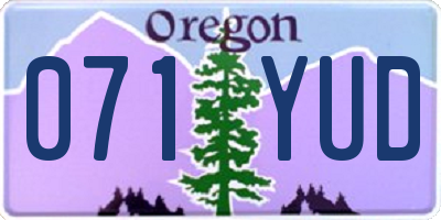 OR license plate 071YUD