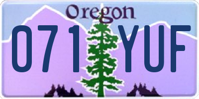 OR license plate 071YUF