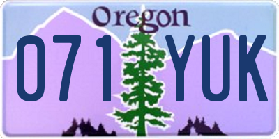 OR license plate 071YUK