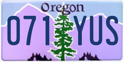 OR license plate 071YUS