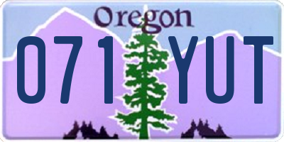 OR license plate 071YUT