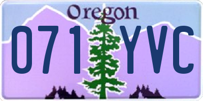 OR license plate 071YVC