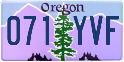OR license plate 071YVF