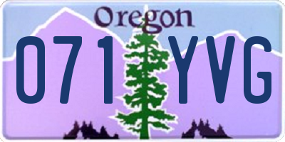 OR license plate 071YVG