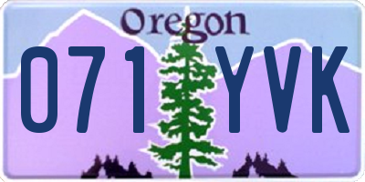 OR license plate 071YVK