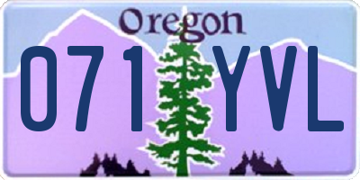 OR license plate 071YVL