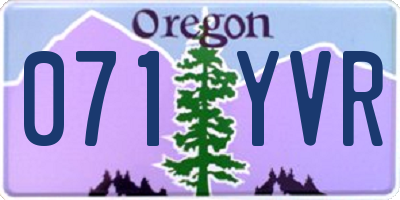 OR license plate 071YVR