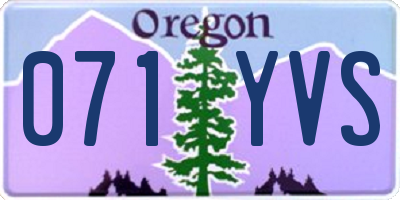 OR license plate 071YVS