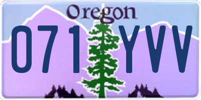 OR license plate 071YVV