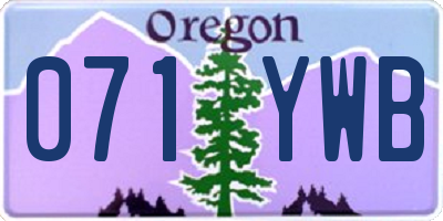 OR license plate 071YWB