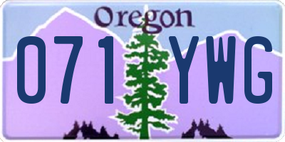 OR license plate 071YWG