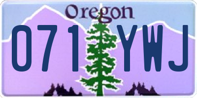 OR license plate 071YWJ